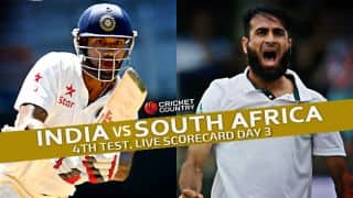 Live Cricket Scorecard: India vs South Africa 2015, 4th Test at Delhi, Day 3